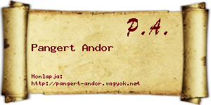 Pangert Andor névjegykártya